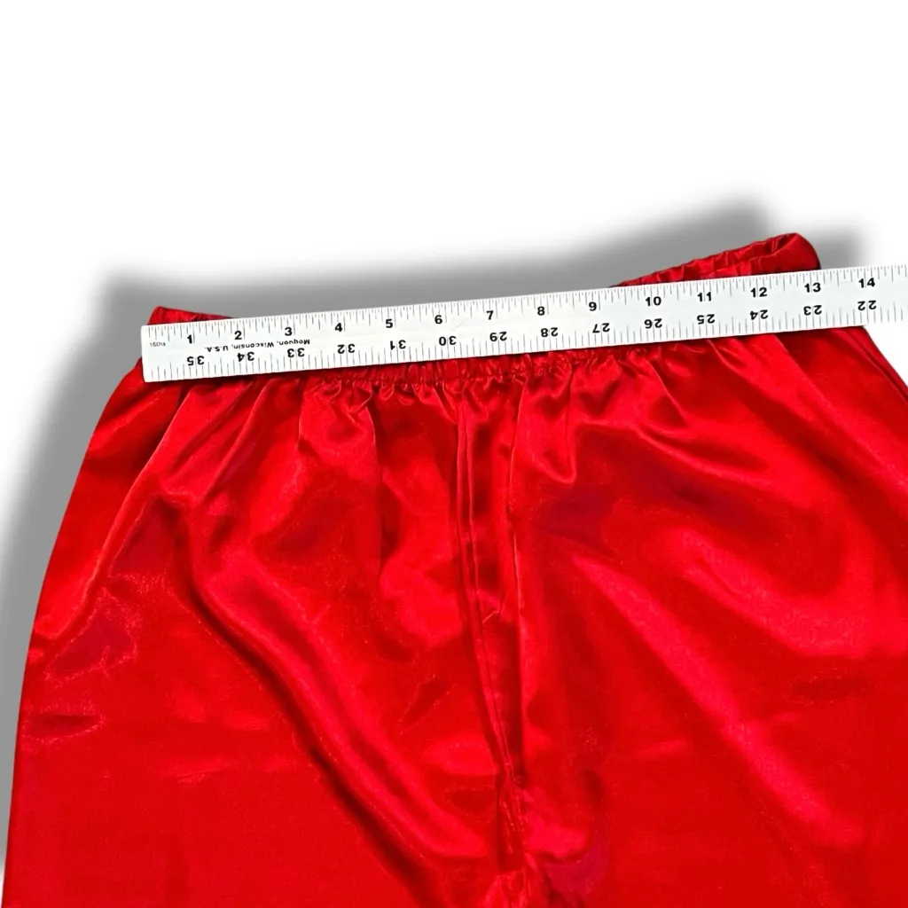 Liz Banks Pink Label Red Pajama Set Silky Large Long Sleeved Button Down Top A - Image 8