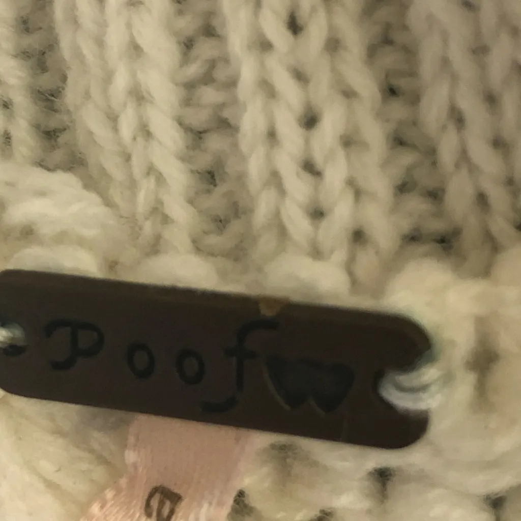 Poof! On The Road oversized Sweater Dress Cowl Neck Open Back Bow Cream sz S - Image 12