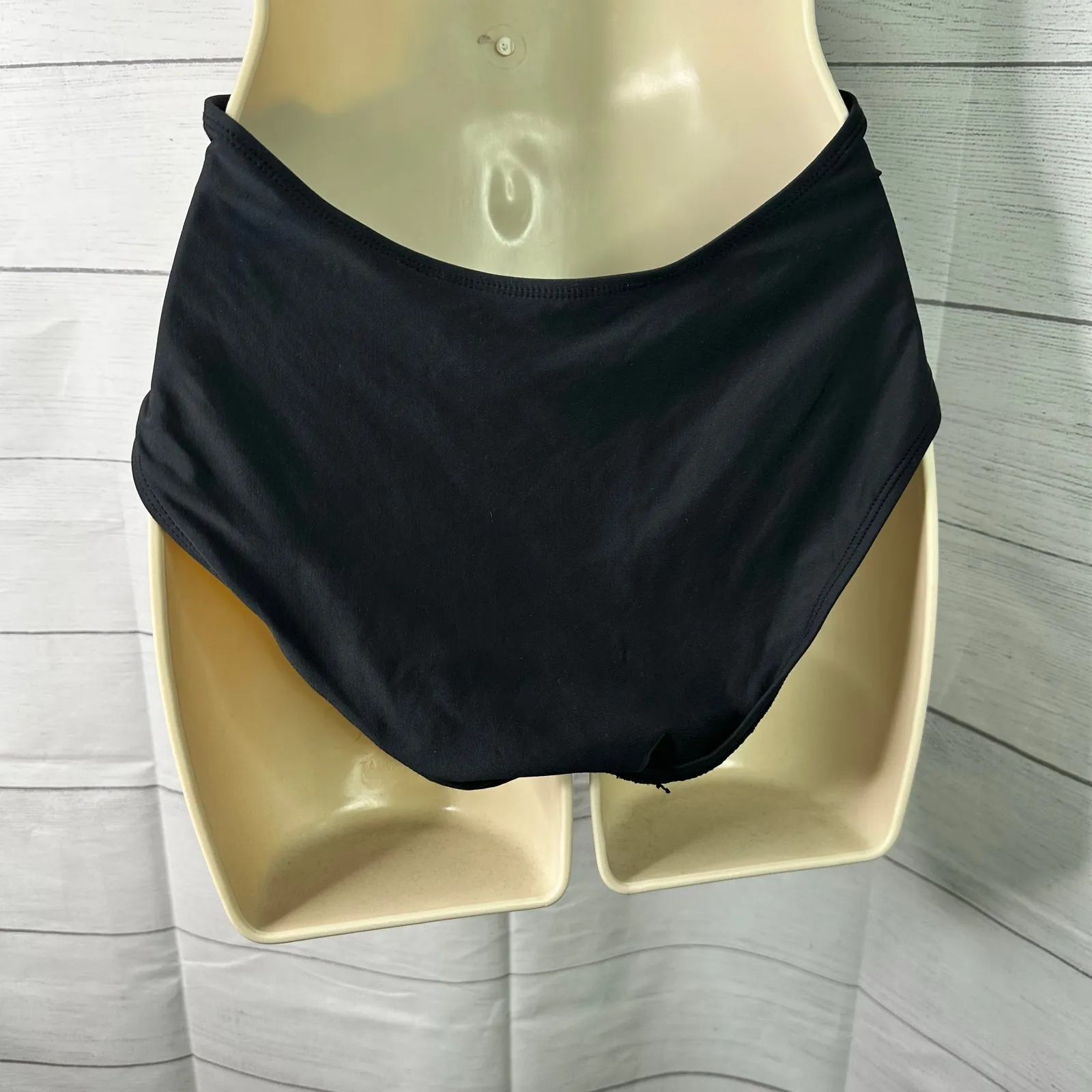 Mermaid Anthro Medium Black Criss Cross Open Back One Piece Bathing Suit Black - Image 6