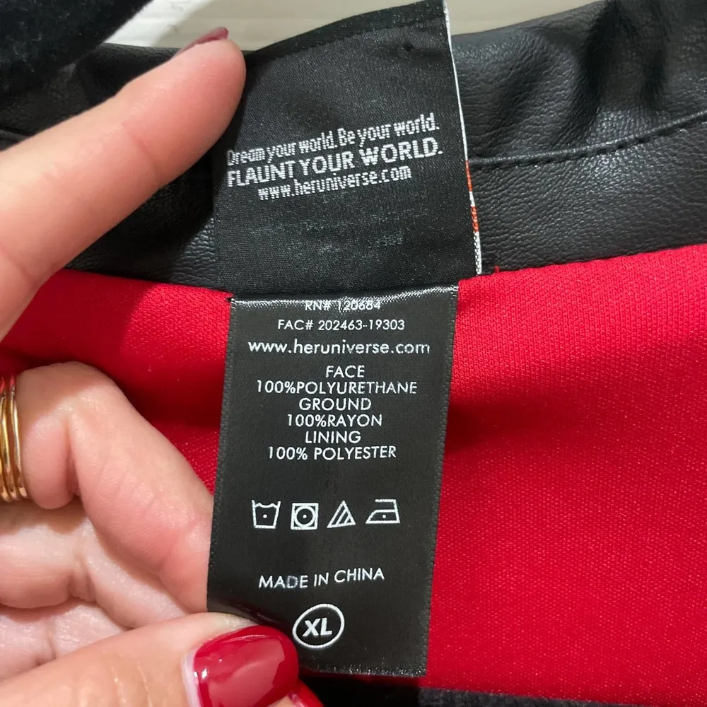 Her Universe Marvel Black Faux Leather Black Widow Jacket - Image 6