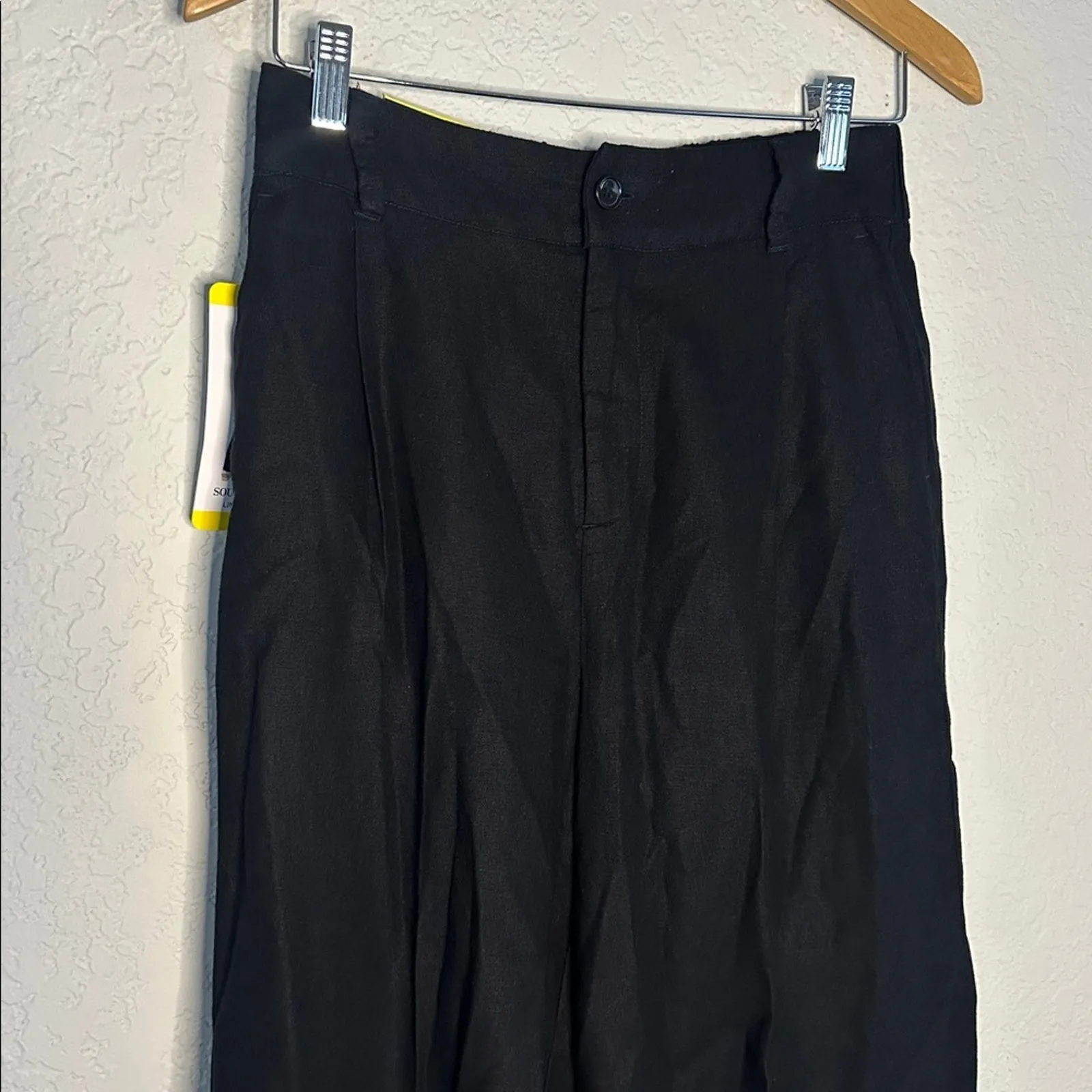 NEW SoundStyle Linen Pants Black Relaxed Comfortable Elasticized Waist Travel - Image 3