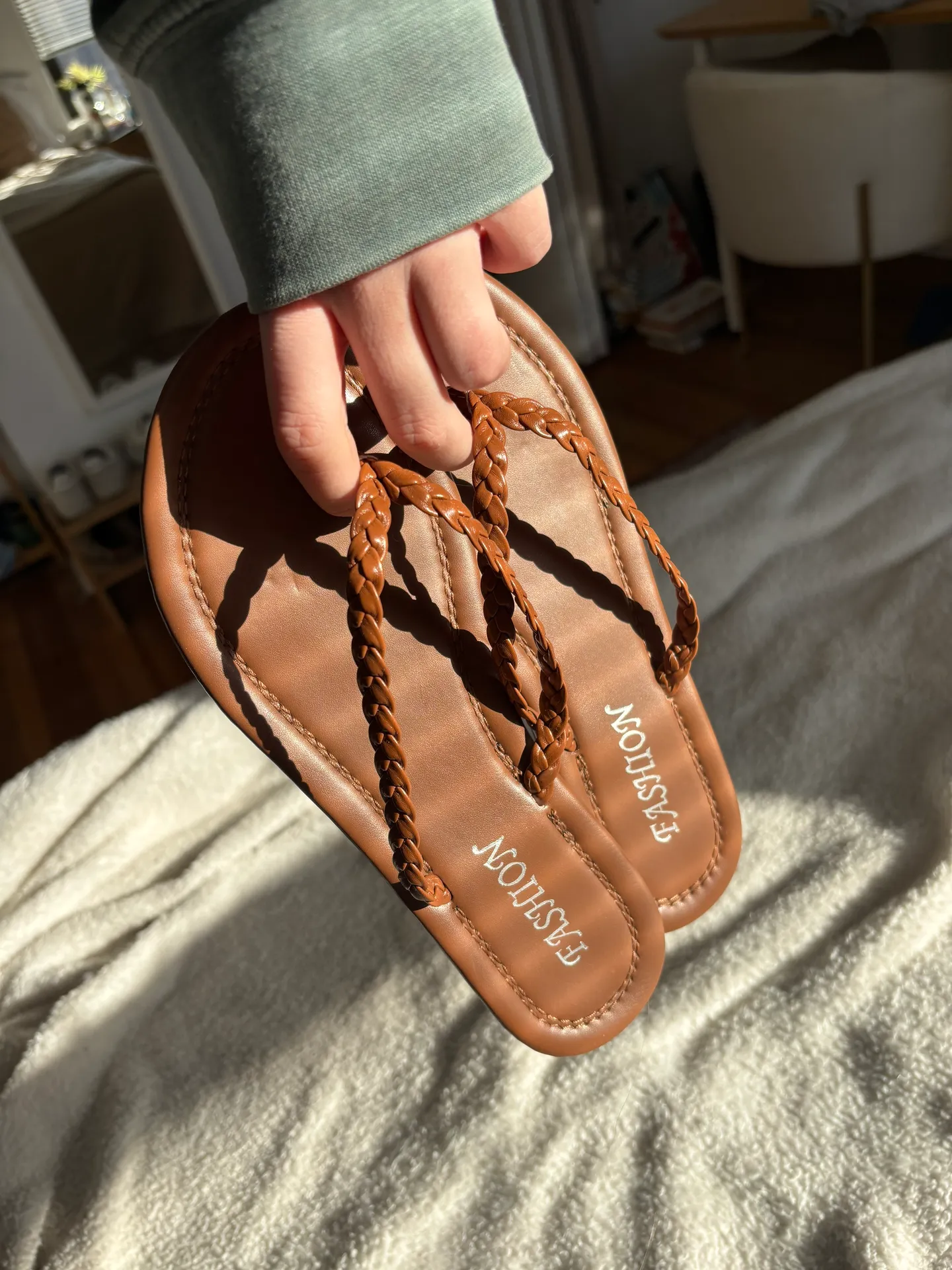 Brown Flip Flops Sandals Size 8 - Image 2