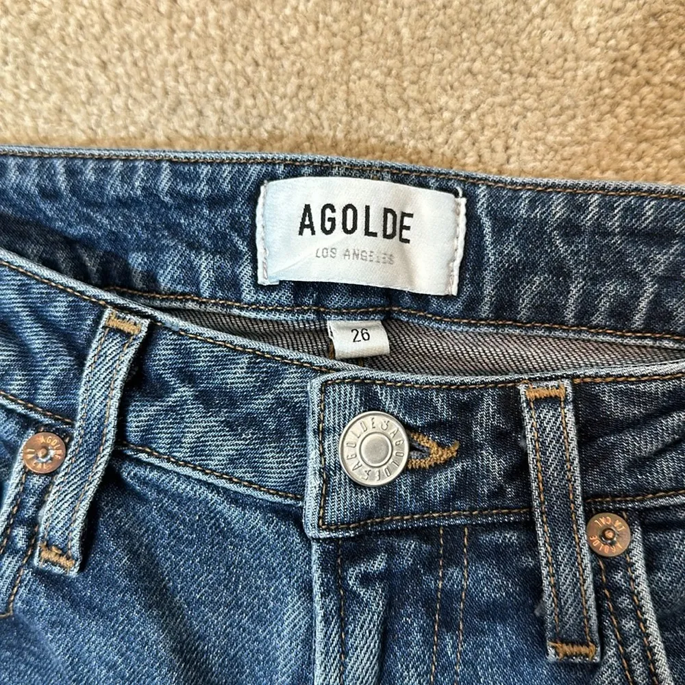 Agolde Devon Low Rise Stovepipe Blue Jeans Denim Organic Cotton Women Size 26 - Image 3