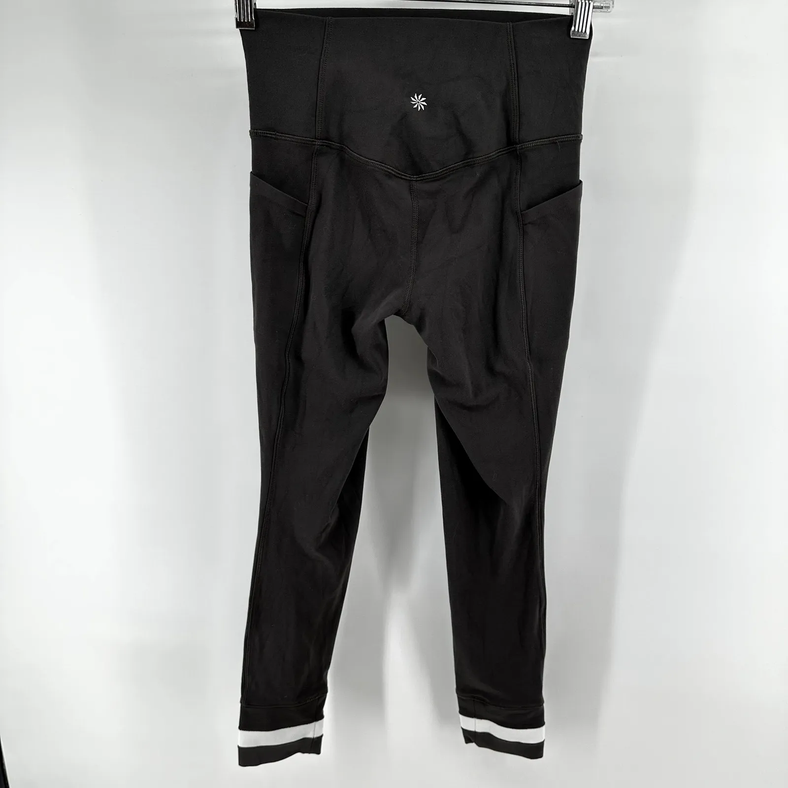 Athleta Salutation Stash 7/8 Tight UPF 50+ Pocket Colorblock Shale/White XS - Image 6