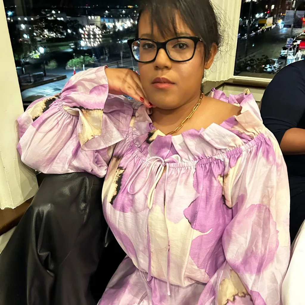 Purple and White Floral Dress - Image 3