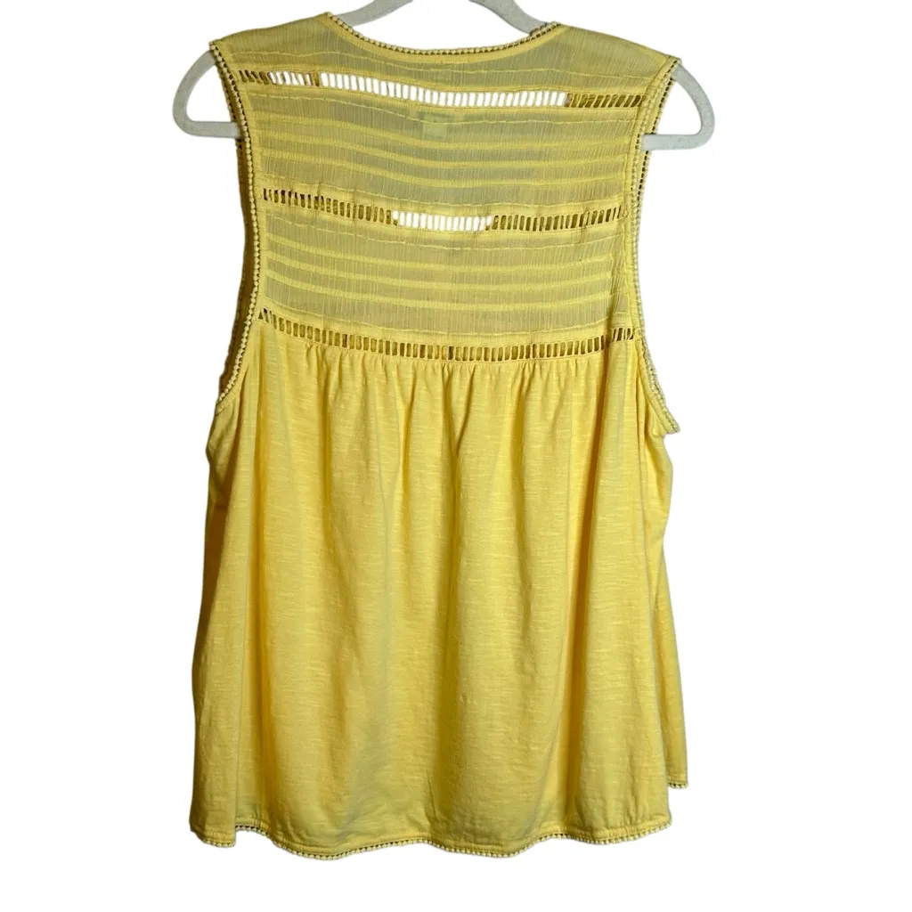 Sundance Butter Yellow Manette Lace Coquette Tank Sleeveless Top Size‎ XL - Image 7