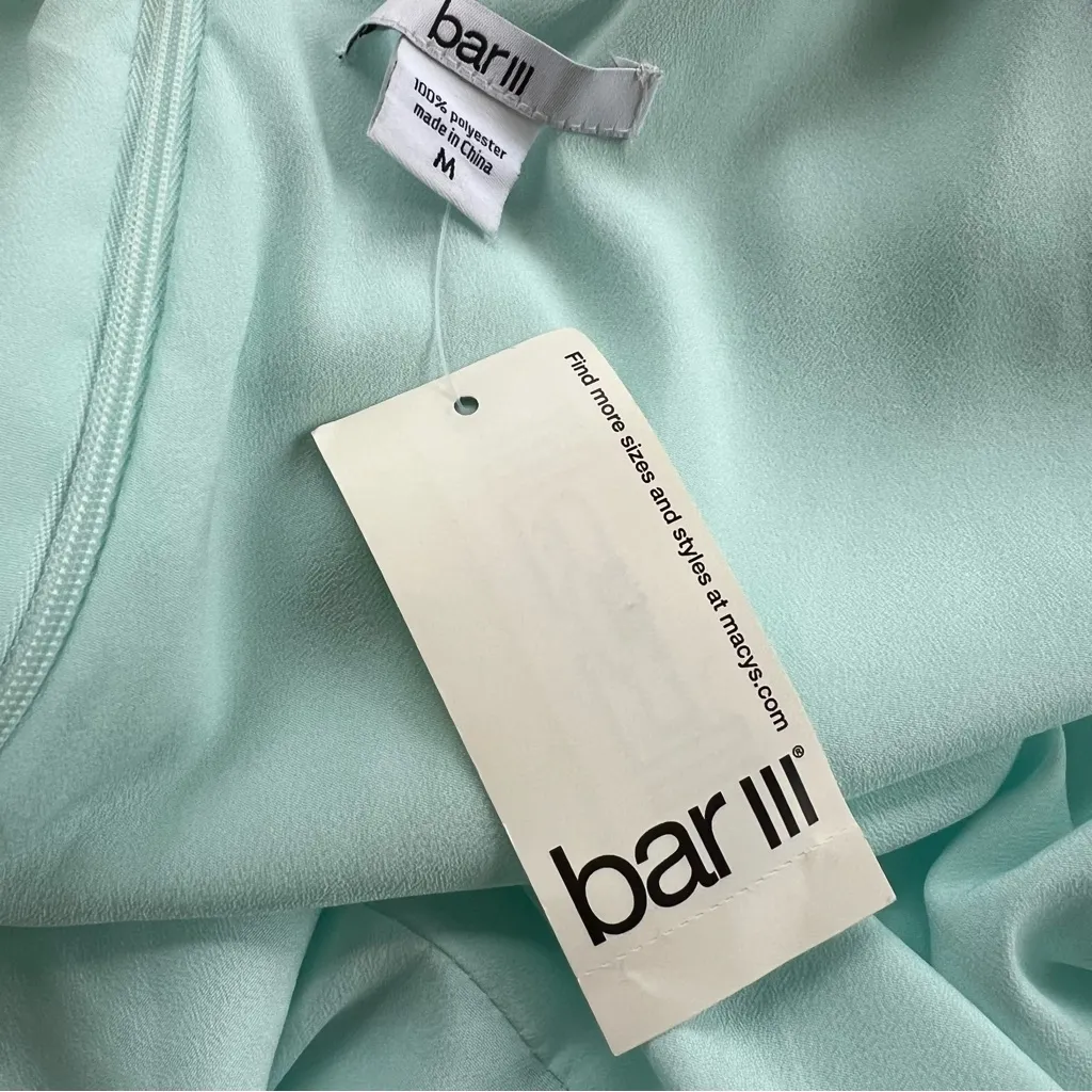 NWT Bar III Dress Mini Tie Waist Short Dolman Sleeve M Aqua Blue Garden Party - Image 15