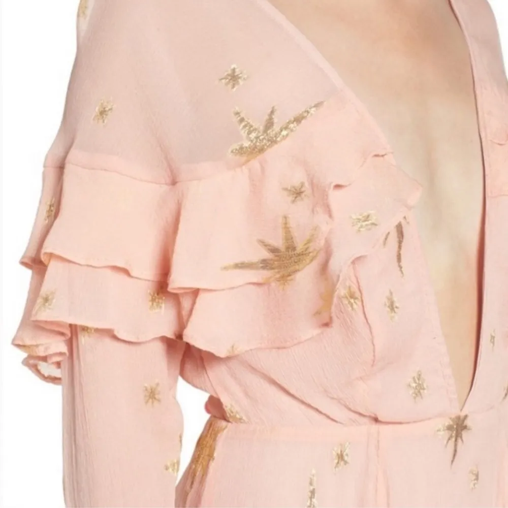 For Love And Lemons Silk Gilded Star Mini Dress Size M - Image 8