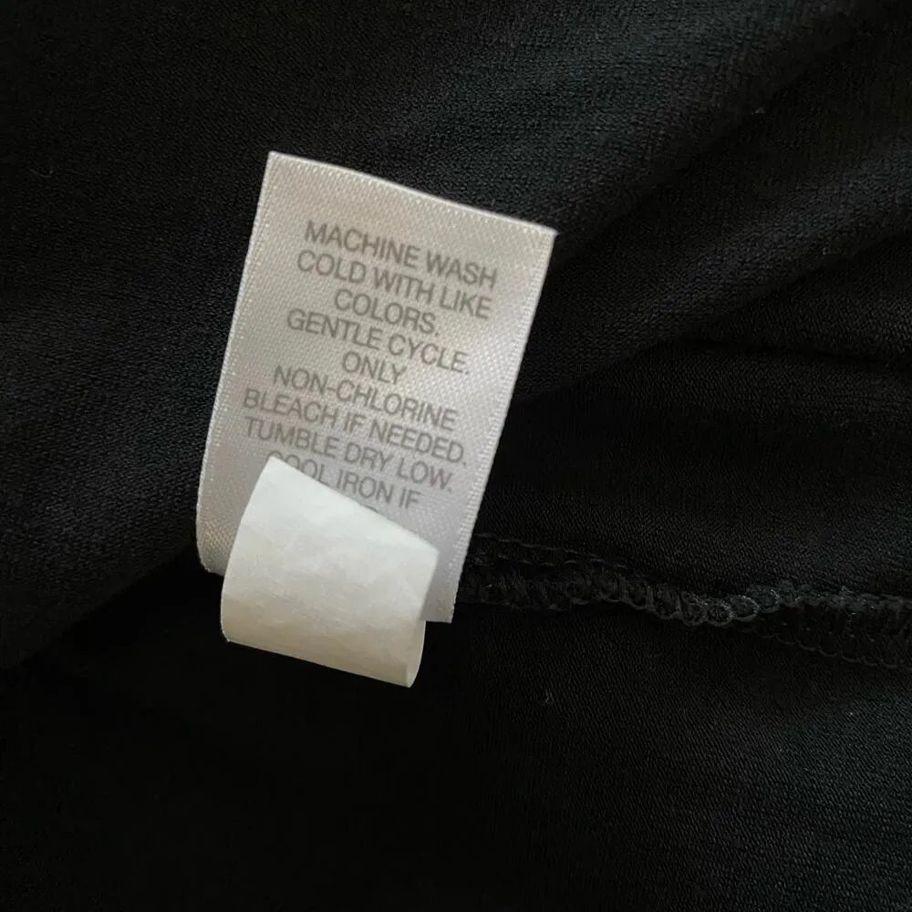 J Jill Size L Wearever Collection Shift Dress Black Button Pleat Back - Image 5