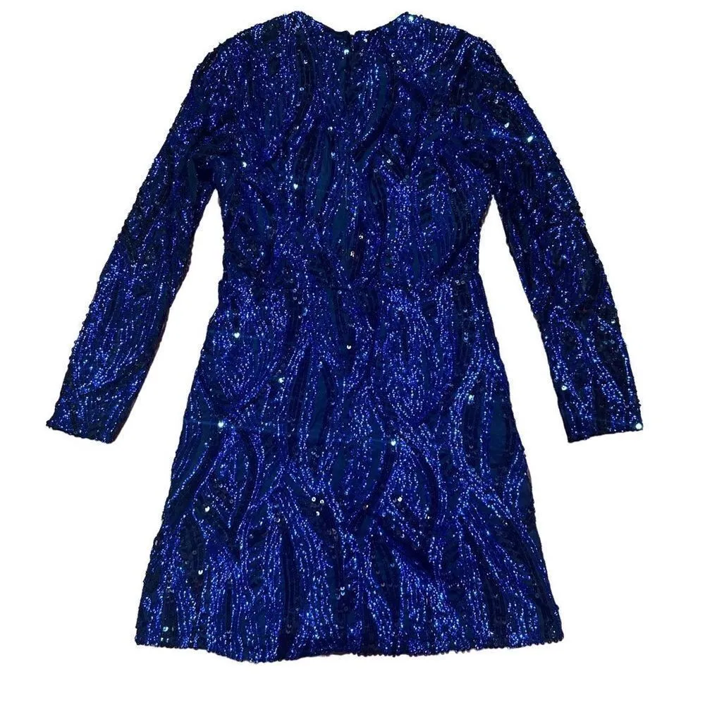 French Connection Deniz Embellished Mini Dress in color Surf The Web sz 6 - Image 13