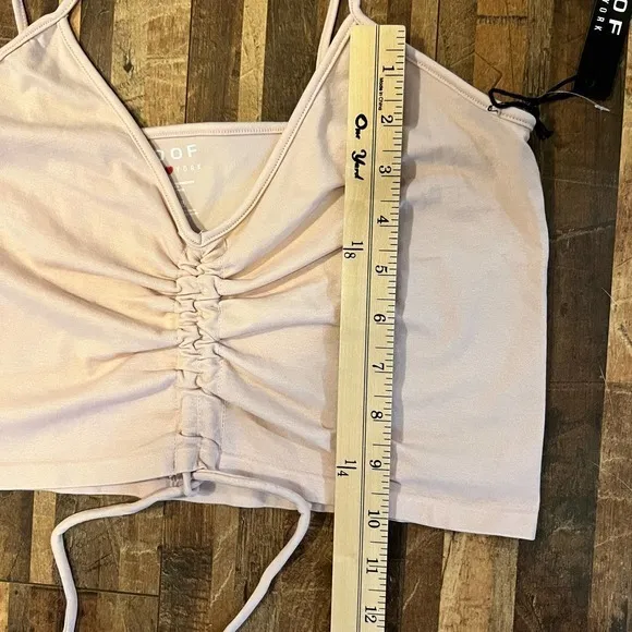 Poof New York Womens‎ Crop Tank Rose Smoke M/L Spaghetti Strap Pink Size M - Image 6