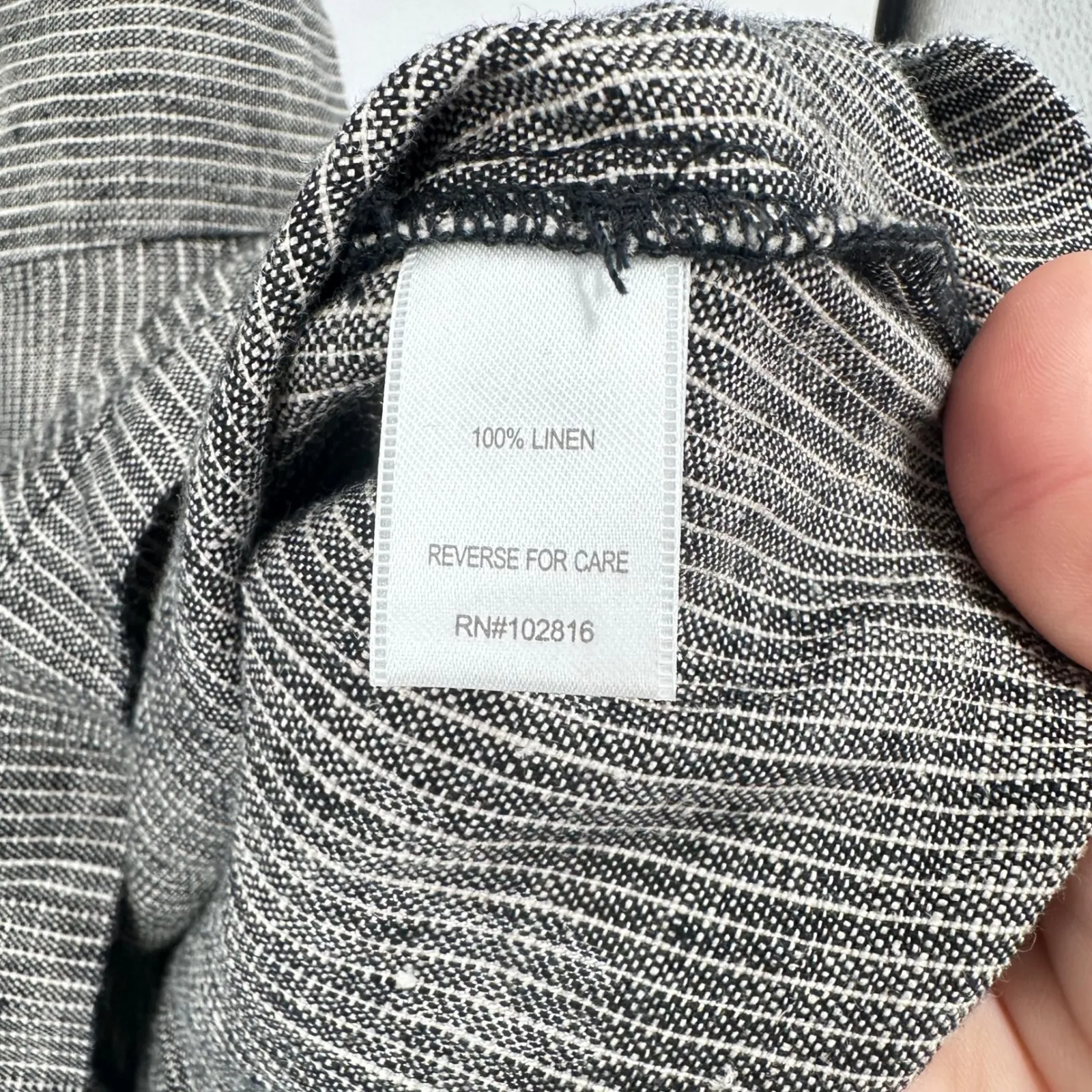 Garnet Hill‎ Linen Striped Tunic Shift Dress Size 10 Short Sleeve Drop Waist - Image 5