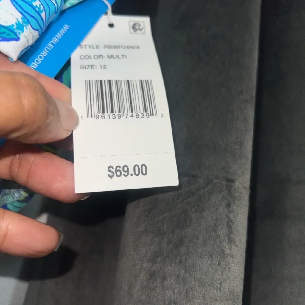 Bleu Rod Beattie New High Waist Sarong Bikini Bottoms Tropical print Sz 12/L - Image 5