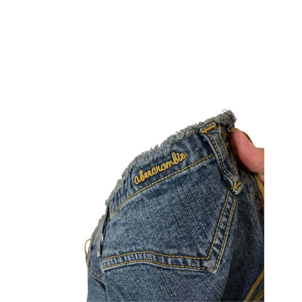 Vintage Abercrombie & Fitch Y2K Lace Up Capri Jeans - Image 7