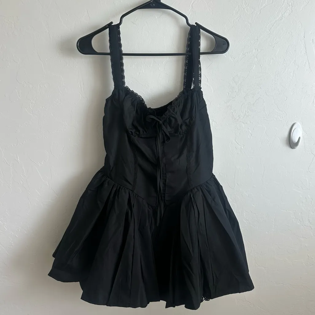 Black corset style Dress with Straps Size L - Image 3