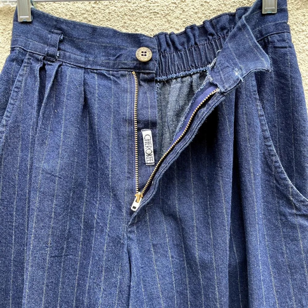 Vintage Cherokee Pinstripe High Waist Mom Jeans 14 USA - Image 4