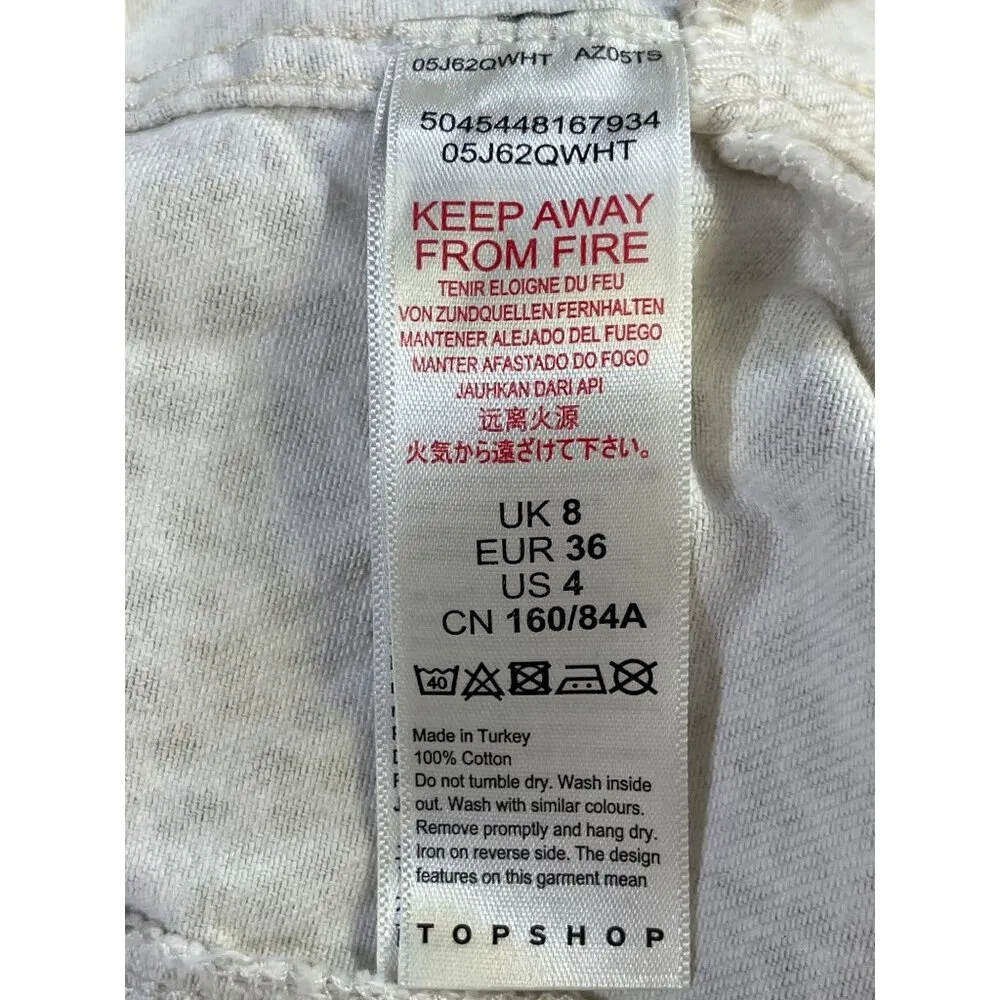 Topshop Women's Beige Snake Skin Cropped Denim Jacket Size 4 SKU 6255 - Image 6