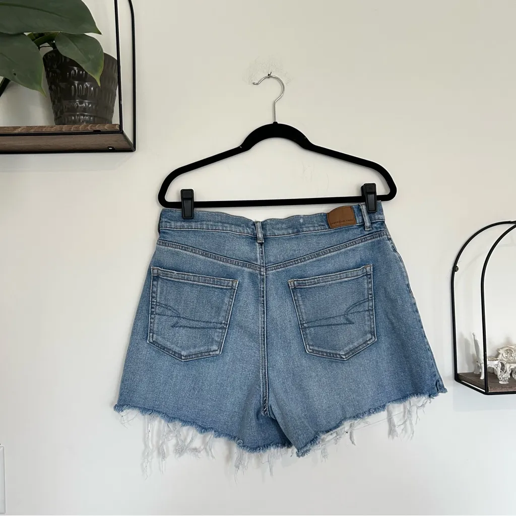 American Eagle Highest Rise 90s Boyfriend Shorts Denim Blue Jean Size 16 - Image 2
