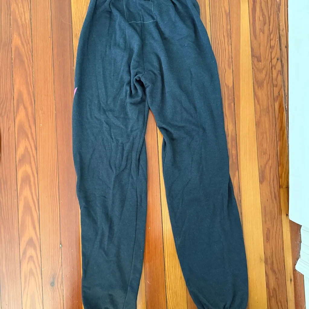 Aviator Nation  Black Joggers with Multicolor Lightning - Image 3