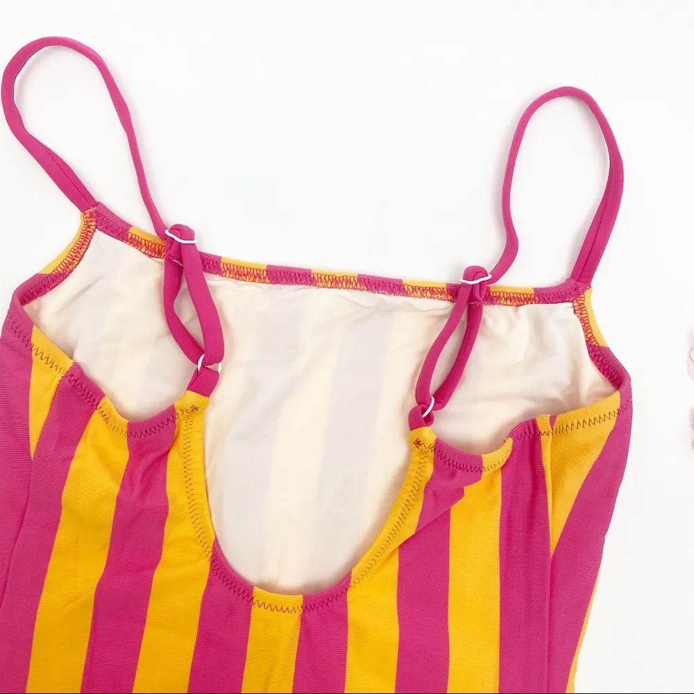 Solid & Striped Nina One Piece Swim Bathing Suit: Fuchsia/Marigold - Image 7