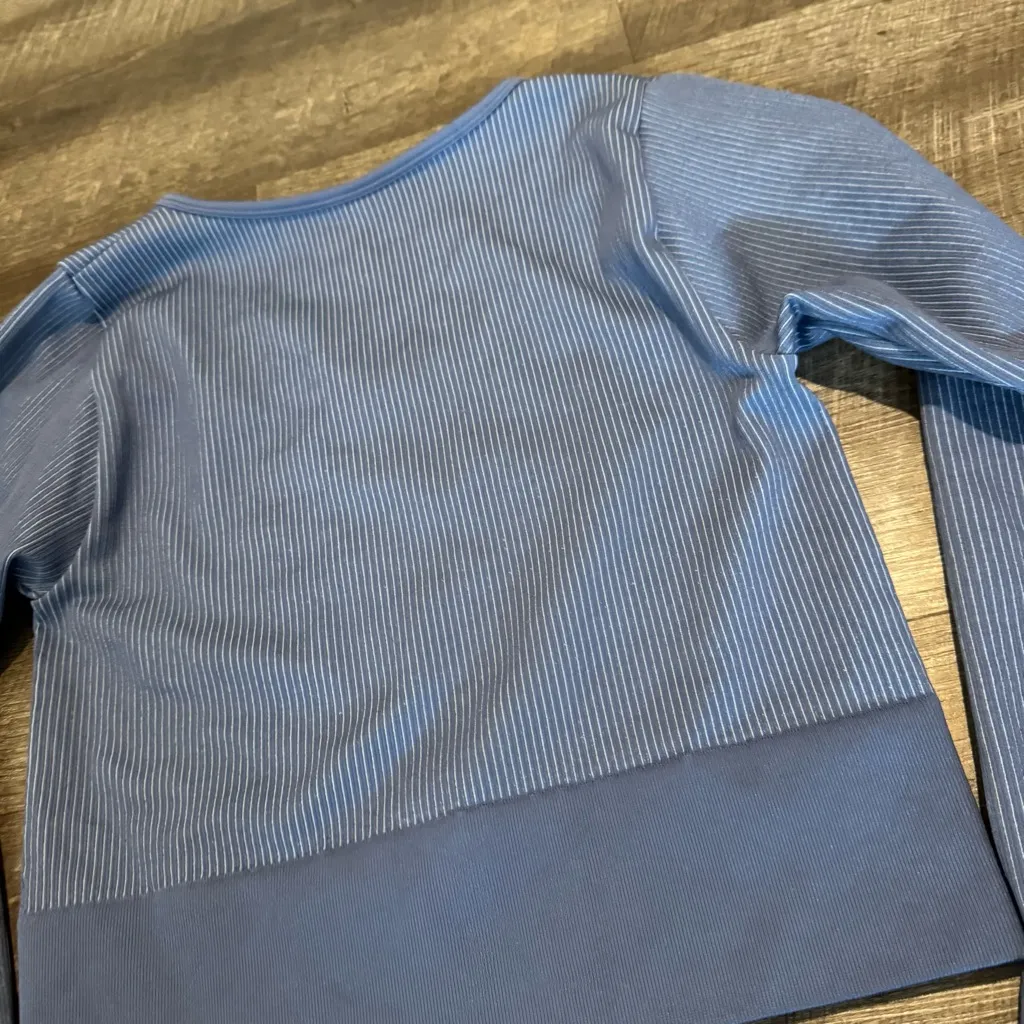 Aerie Blue Ribbed Long Sleeve Top - Image 6