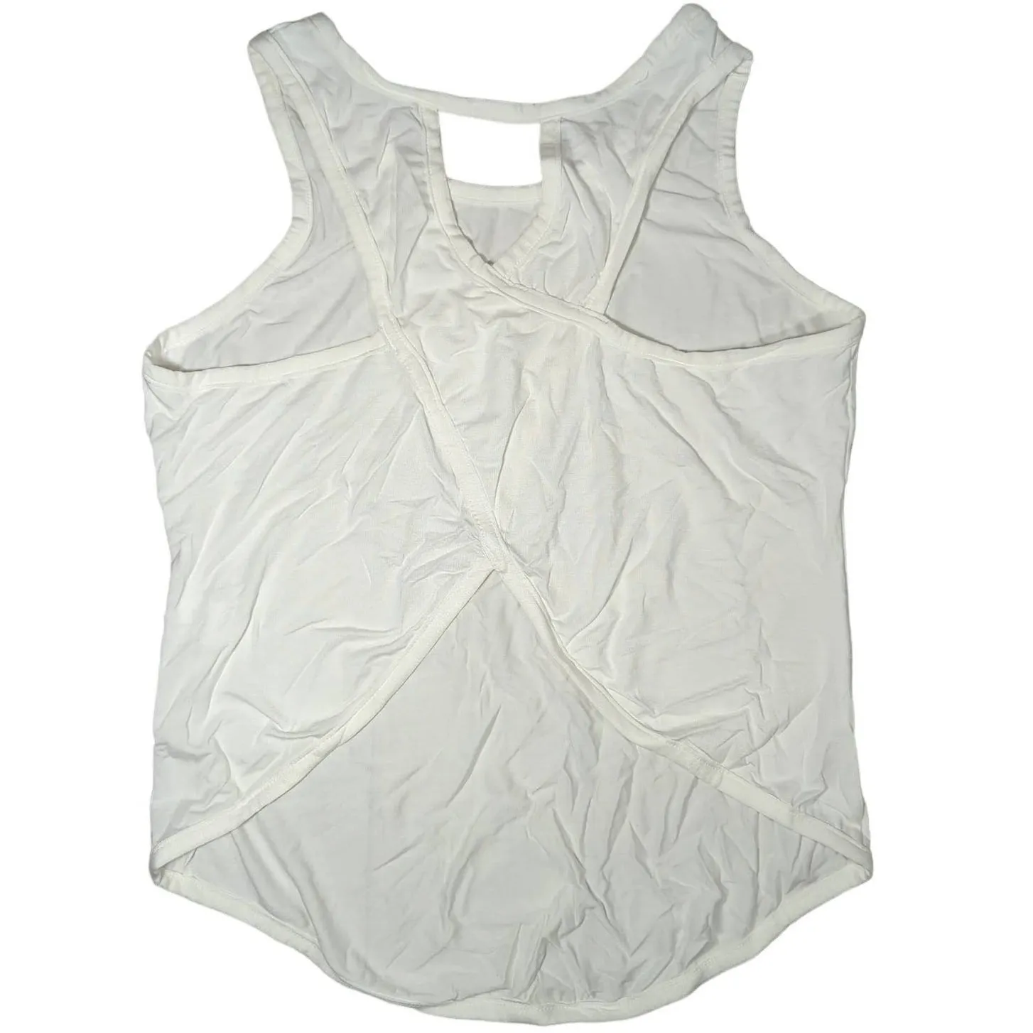 Halara White‎ Viscose Elastane Tank Top Athletic Racerback Twist Back XS - Image 2