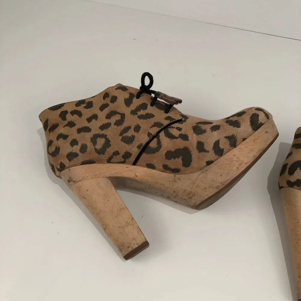 Rebecca Taylor Leone Leopard Print Heeled‎ Booties - Image 7