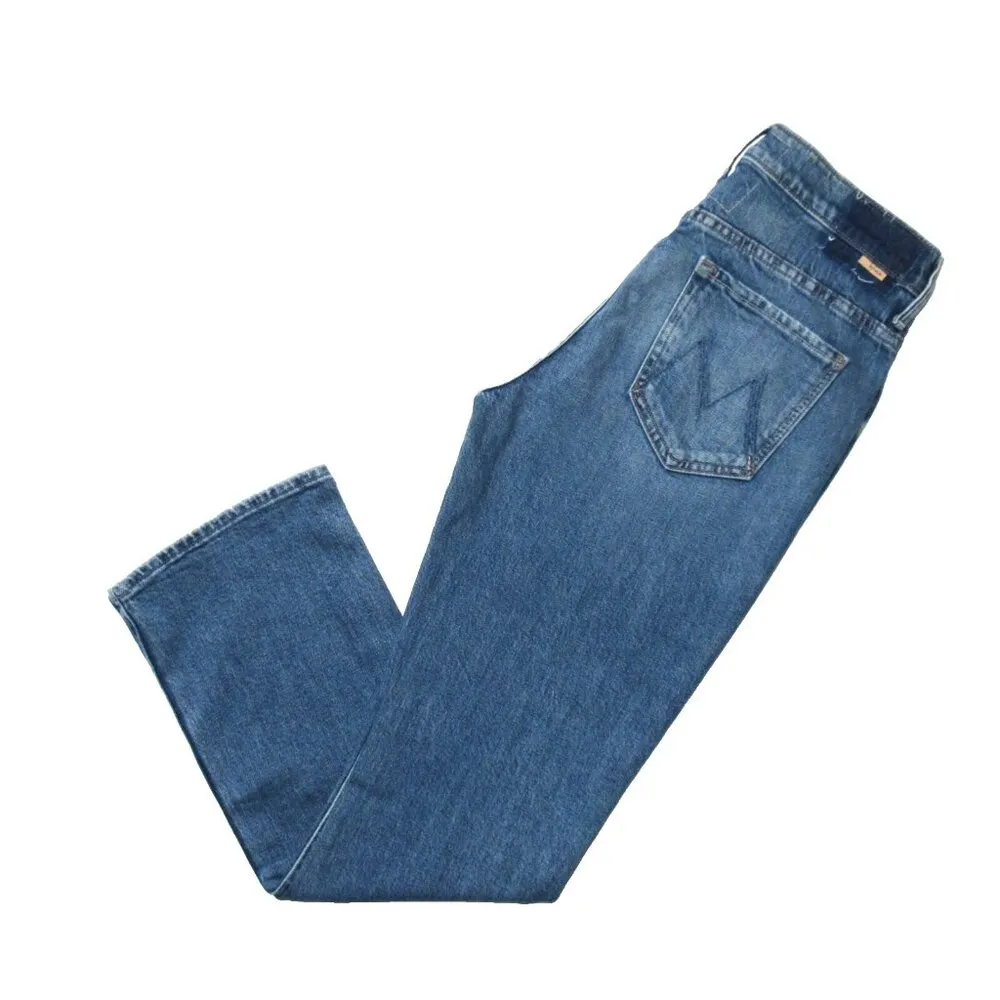 NWT Mother The Insider Flood in Metal Magic Studded Ankle Crop Bootcut Jeans 29 Blue - Image 8