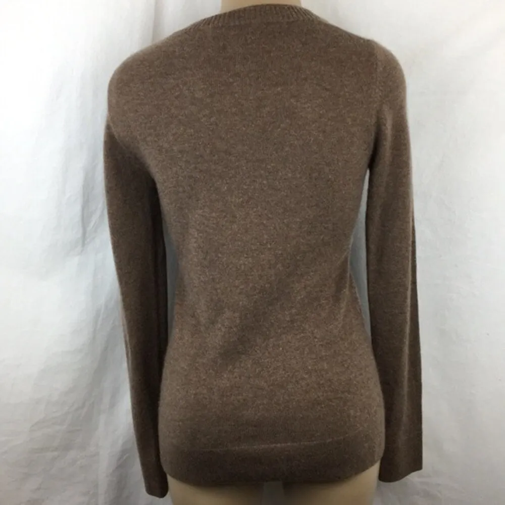 Peck & Peck Women's 100% Cashmere Brown Long Sleeve Sweater S - Image 2
