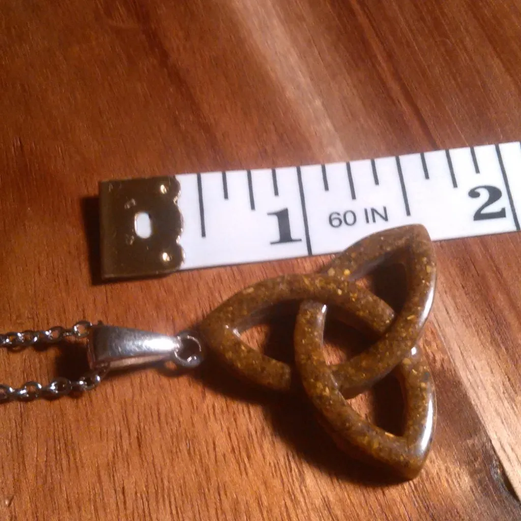 Trinity Knot Tiger's Eye Sterling Silver Pendant Stainless Steel Necklace - Image 7