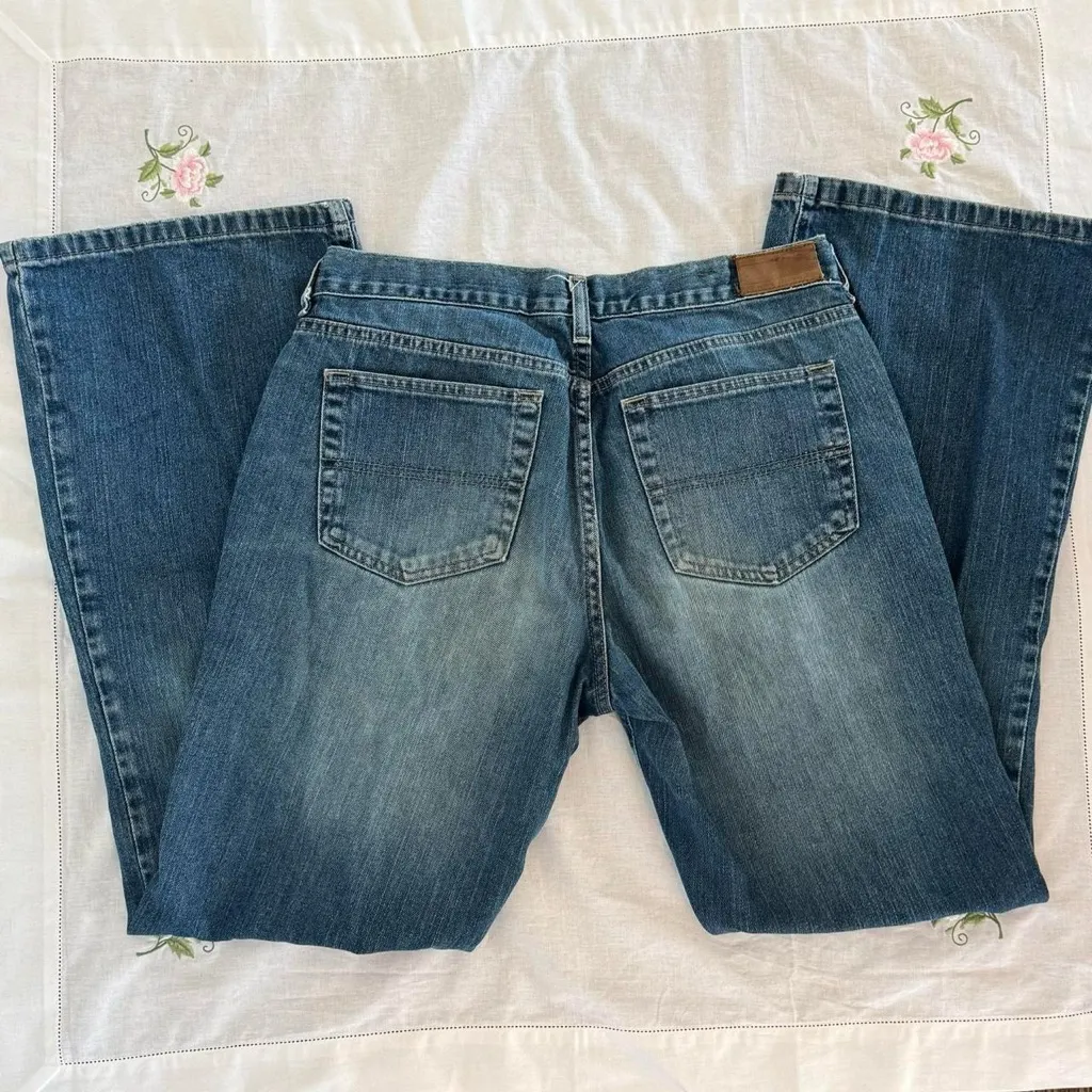 ⟡ vintage Tommy Hilfiger mid-rise flare jeans size 10 medium/dark wash ⟡ - Image 2