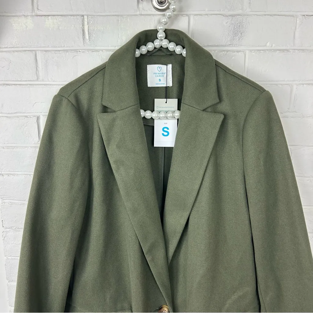 NWT Primark Green Oversized Coat Size S - Image 3