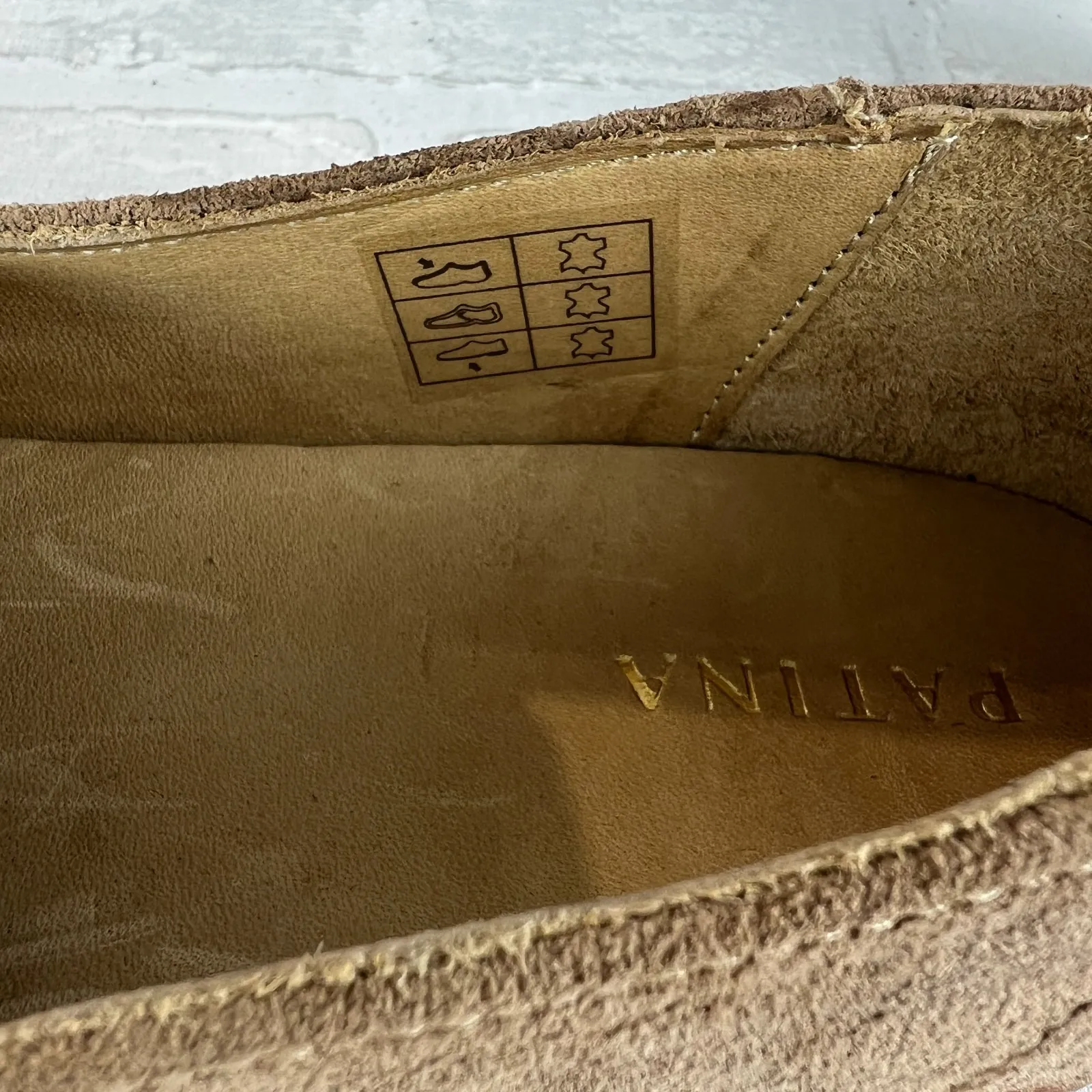 Patina Portland Leather Loafer Flats Womens 9 Beige Suede Pointed‎ Toe Classic Brown - Image 10