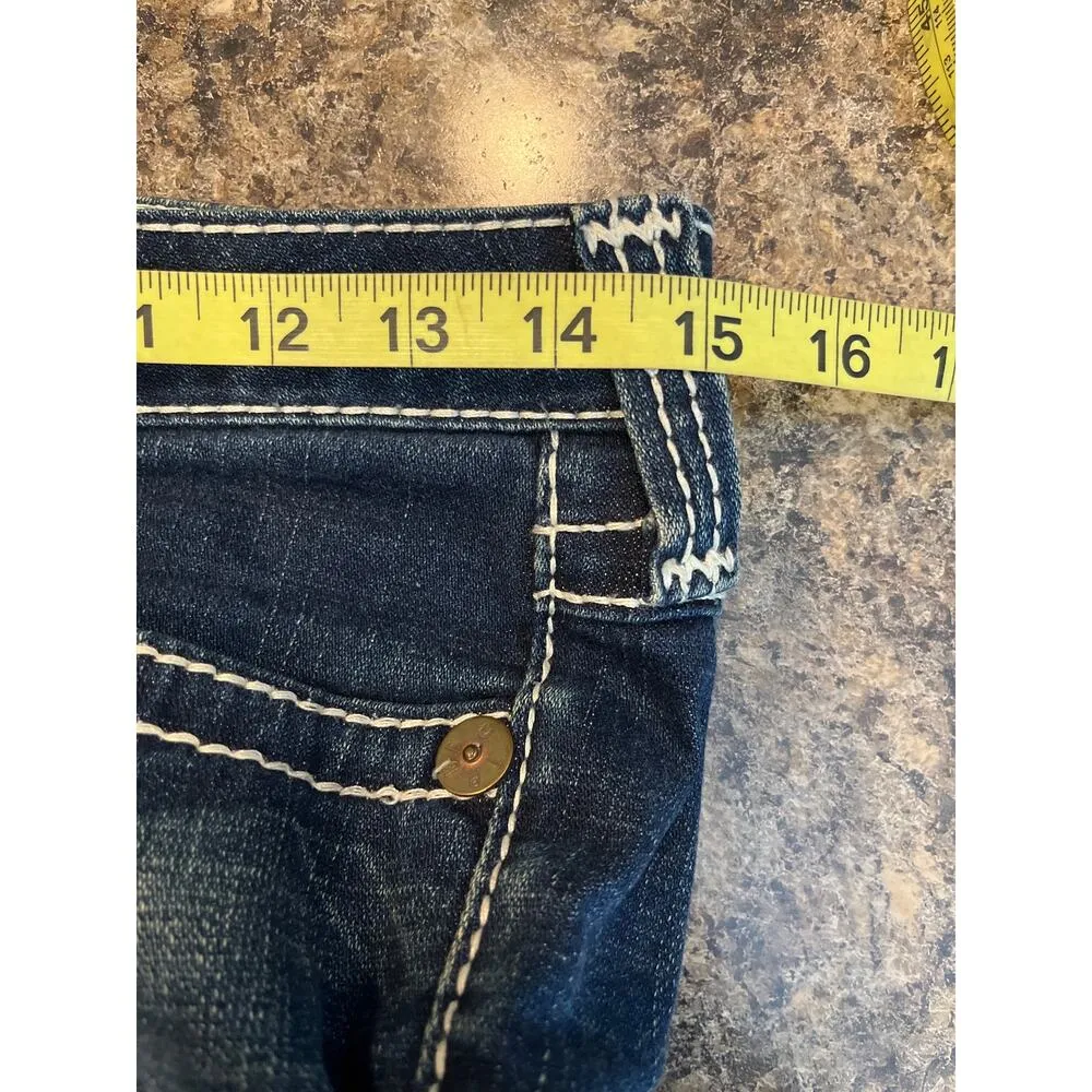 True Religion  Size 26 Low Rise Boot Cut Embellished Back Flap Pockets - Image 5