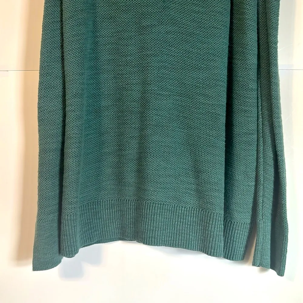 COPY -  Lace Up V Neck Cold Shoulder Sweater Teal Size XS - Image 8