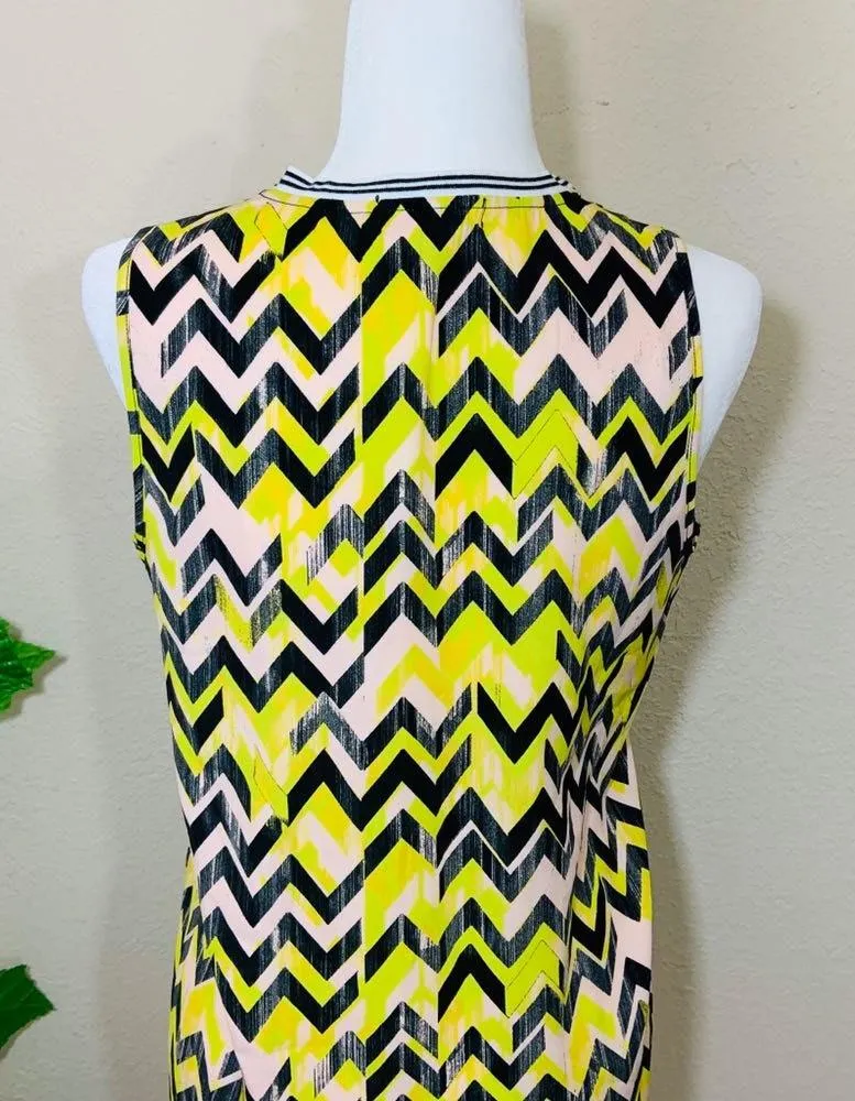 Yellow Chevron Zig Zag Shift Dress - Image 6