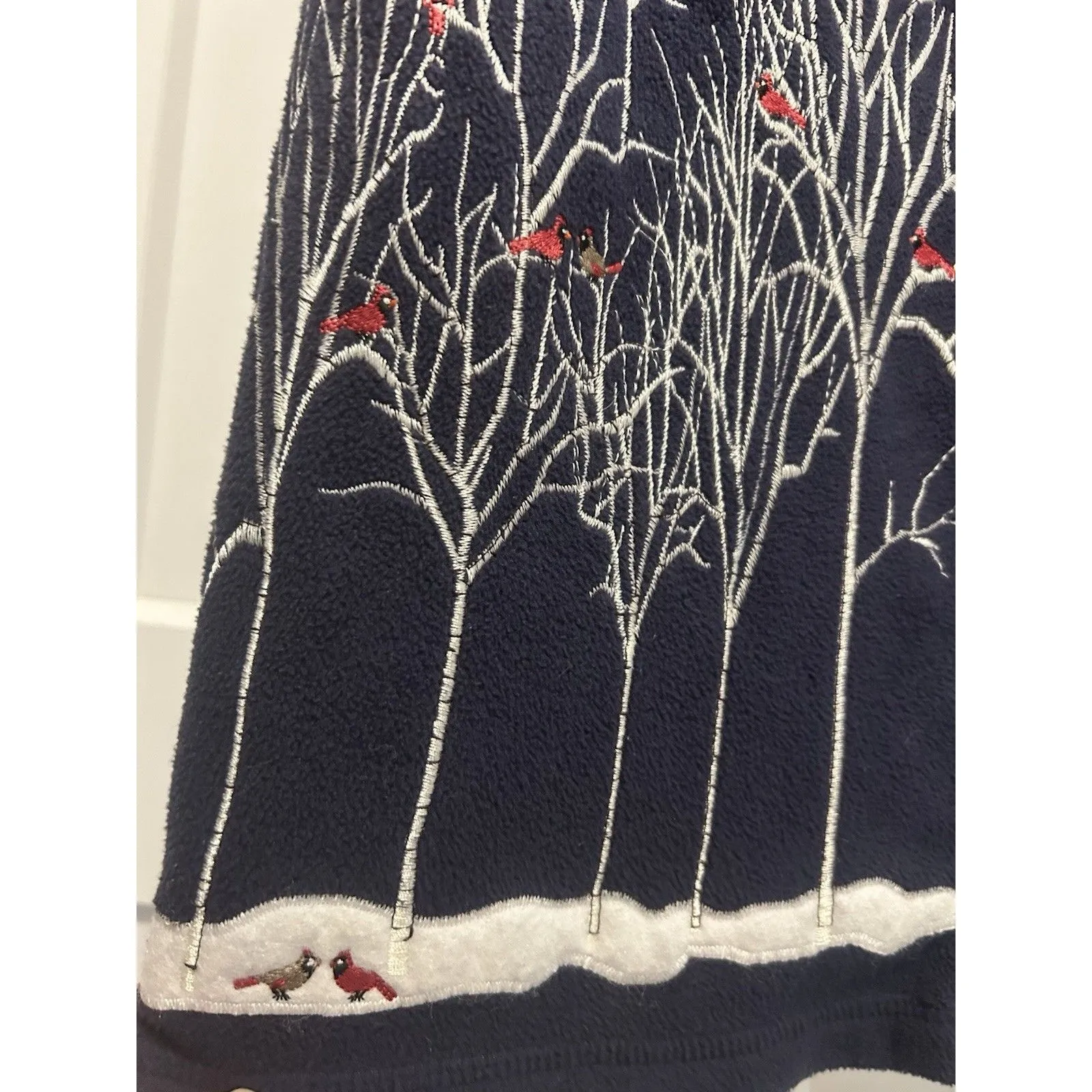 Rebecca Malone Women’s Size Small Blue Embroidered Cardinal Zip Up Fleece Vest - Image 5