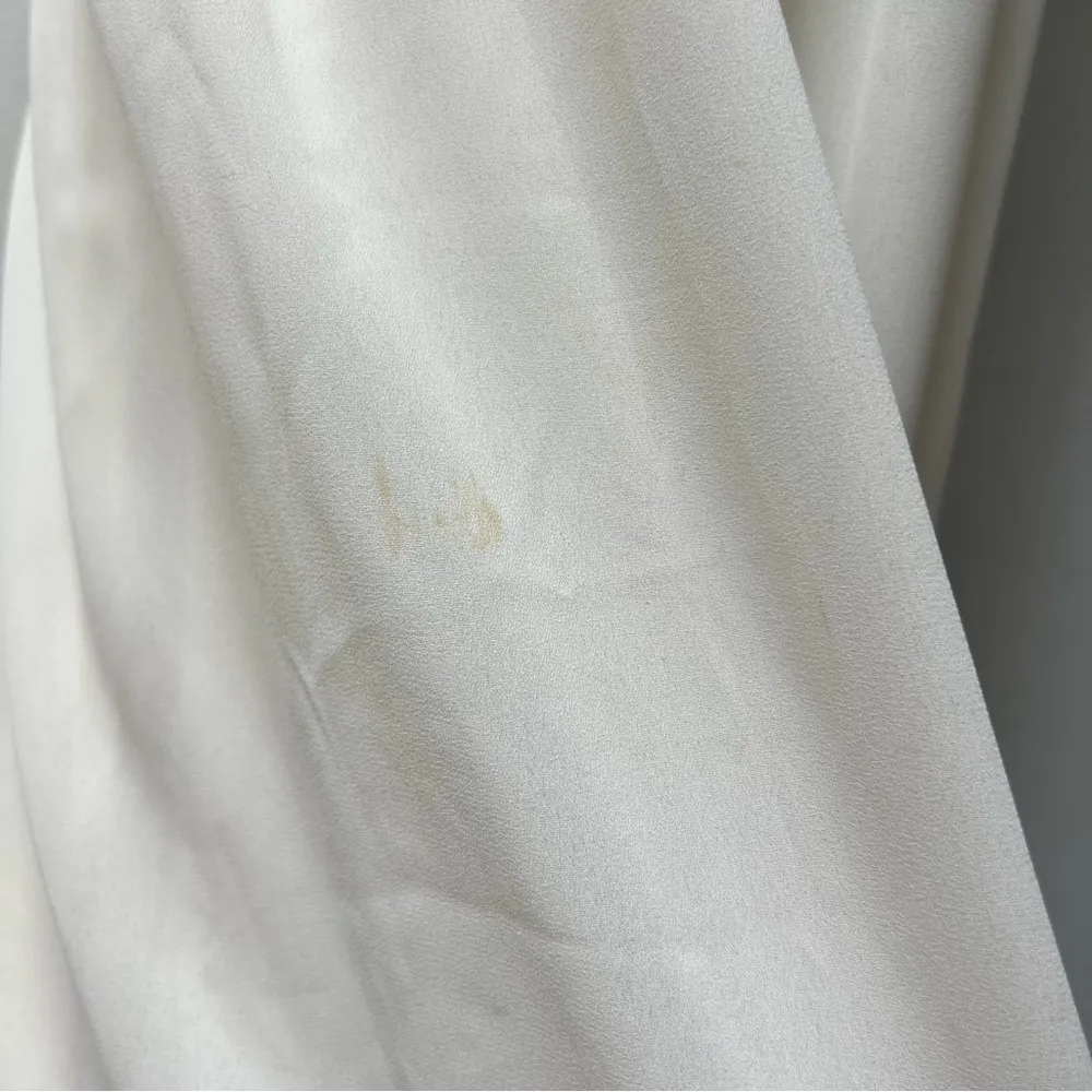 1980s Wide Leg Lace & Chiffon Ivory Jumpsuit White - Image 3