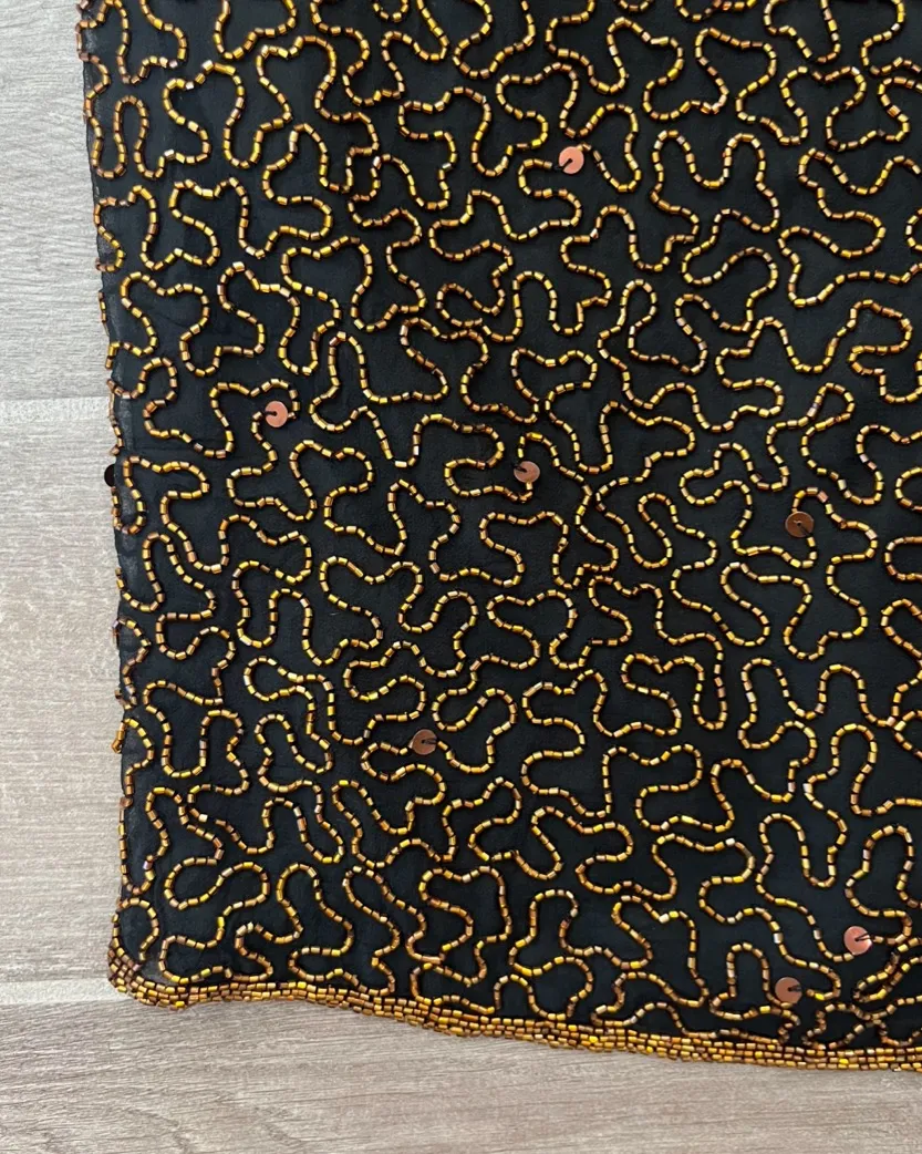 Scala Silk Beaded Vintage Cocktail Dress Medium - Image 14