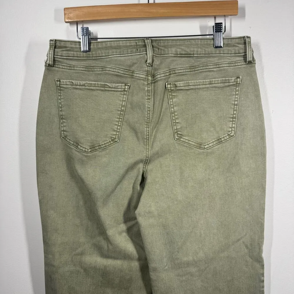 Not Your Daughters Jeans Women 12 Green Marisol Moss Lift & Tuck Tech Wide Leg - Image 7
