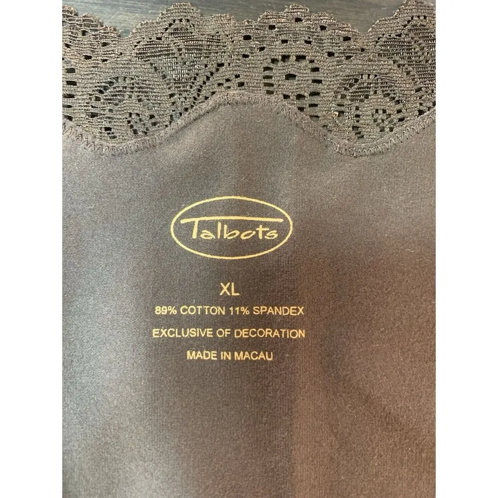 NWT Talbots Lace Tank Womens XL Brown Square Neck‎ Sleeveless Stretch Preppy - Image 5