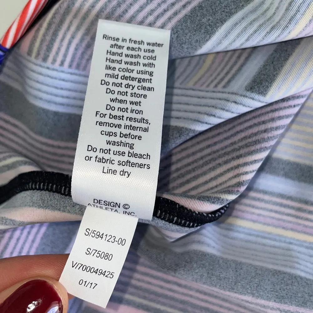 ATHLETA Capri Stripe Pura Tankini Swim Top Sz 34B/C - Image 7