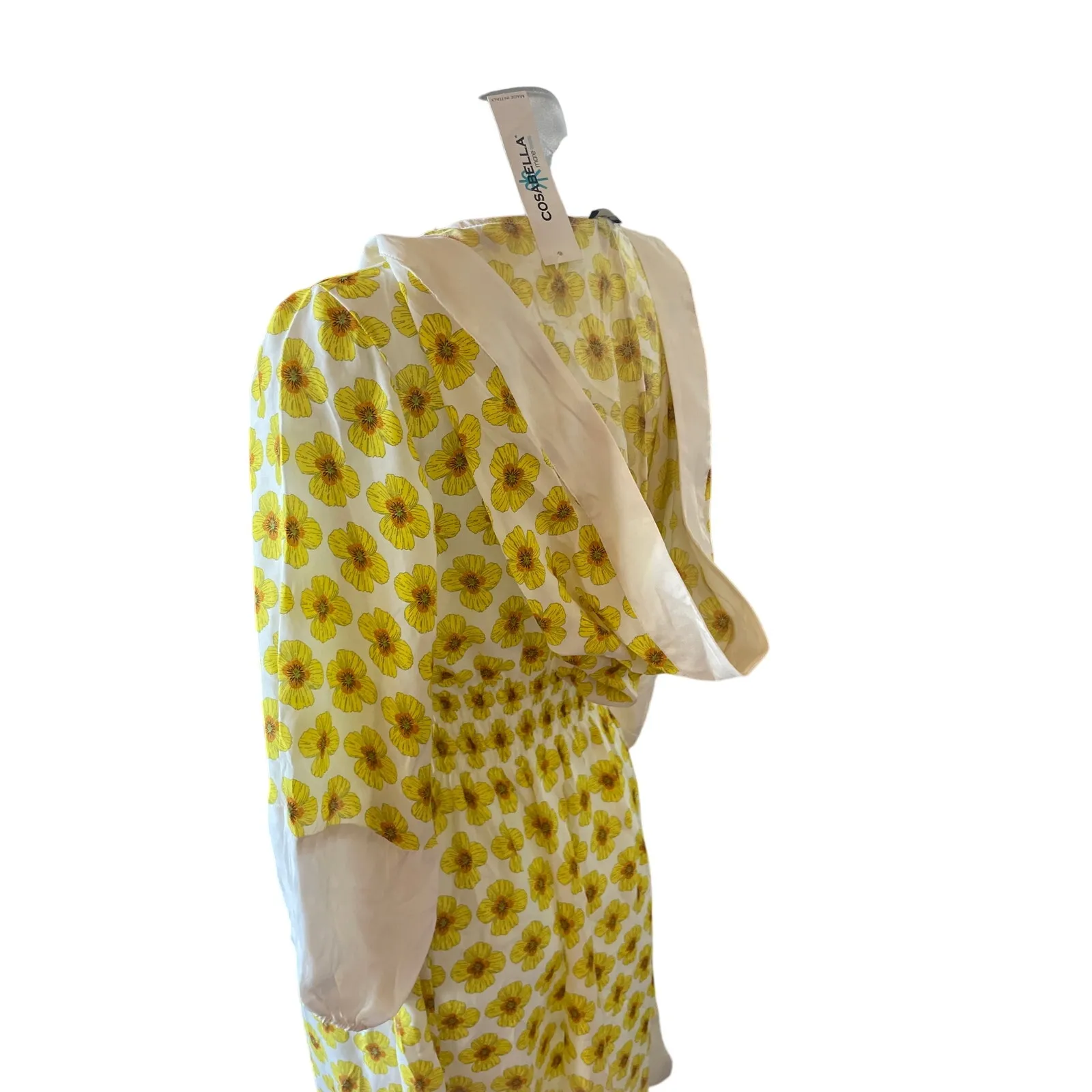 COSABELLA Mare Sunflower Printed Silk Hoodie Dress Size Medium M BEACH VACATION - Image 9