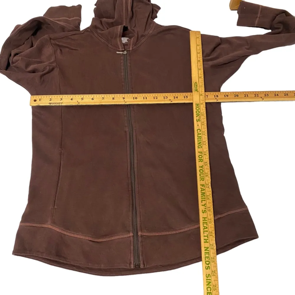 Patagonia Brown Womens Large FullZip Hoodie Sweater Jacket Pocket Organic Cotton - Image 6