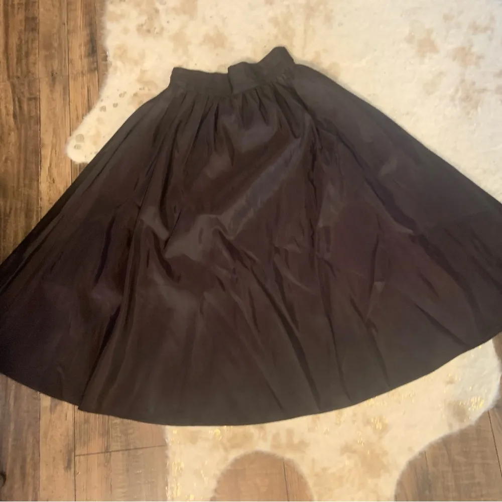 Vintage Gunne Sax Yoke high waist tuxedo style taffeta midi circle skirt 70s 80s - Image 5