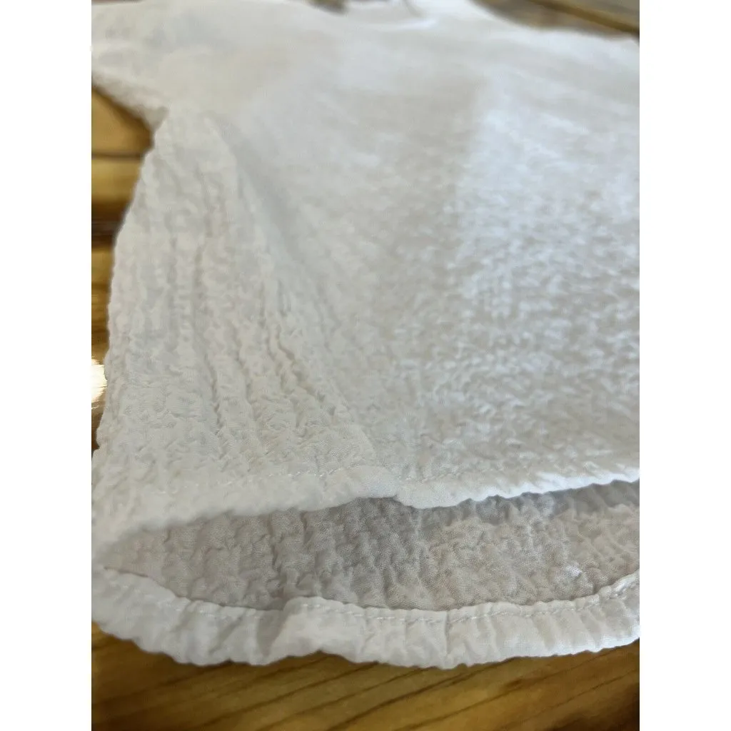 Woolrich White Pleated/Quilted Tank Top Size Large Beach Classic Summer Casual‎ - Image 9