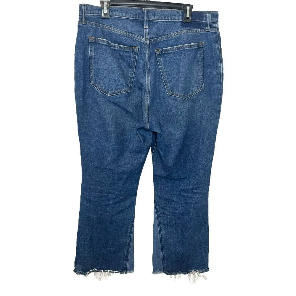 Abercrombie & Fitch The Kick Flare Ultra High Rise Jeans Crop Two Tone Size 32 S - Image 5