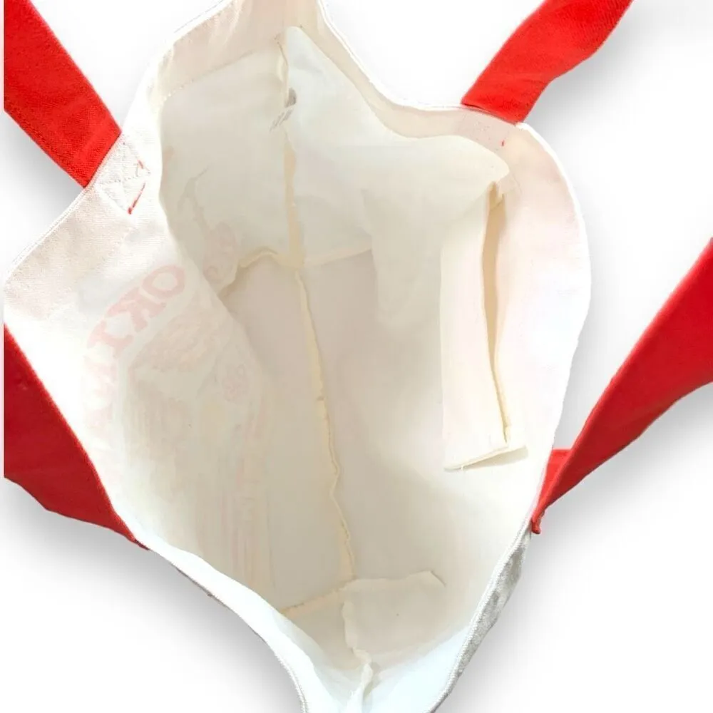 Whereto Okinawa Tote Bag Red Yellow Asian Japanese Dragon Temple Ramen Reusable Red - Image 3