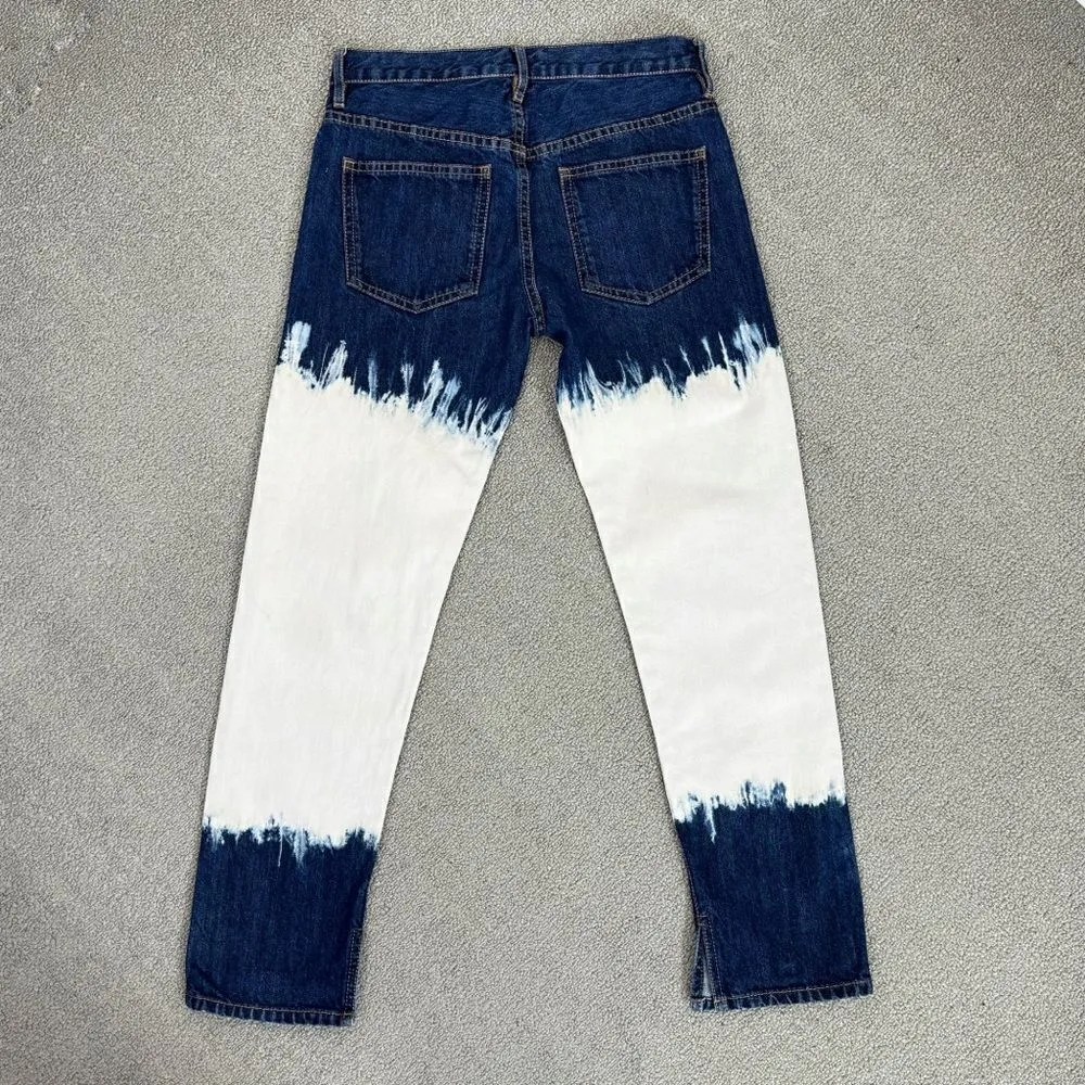 Isabel Marant Etoile Pradley Dip Dye Crop Jeans Colorblock Blue White Size 34 2 - Image 8
