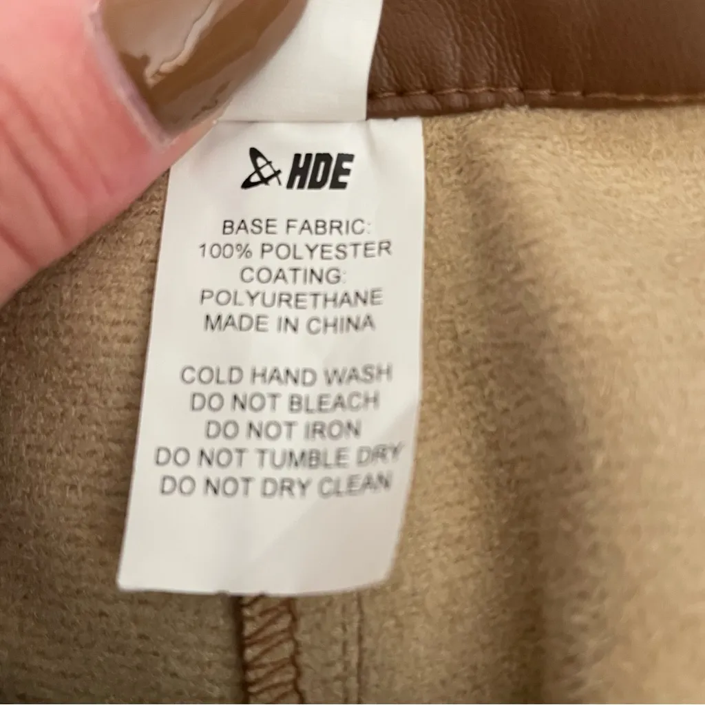 Amazon - HDE High Waist Straight Leg Faux Leather Pants, Brown, Size S, NWOT - Image 9